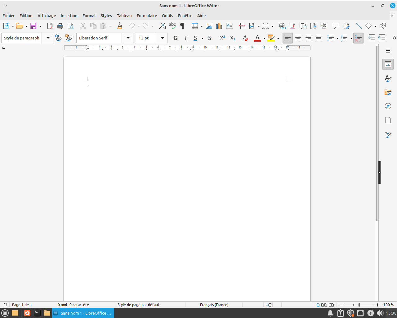 Libreoffice sous Linux Mint Xfce